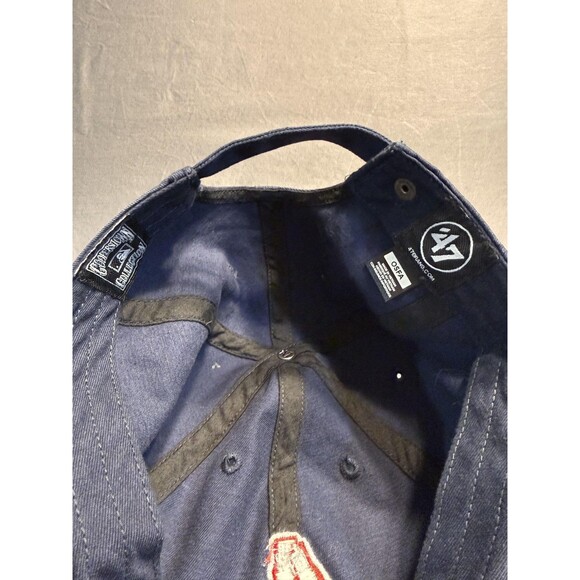 Boston Red Sox Hat Cap Strap Back Mens One Size Blue Red MLB Baseball Throwback - Picture 4 of 6